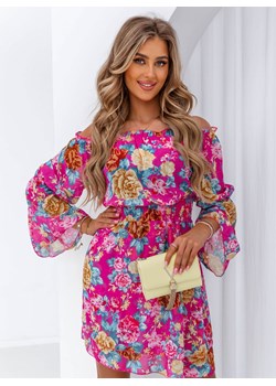 Sukienka typu hiszpanka z długimi rękawami Juvia - wzór 1 - wzór 1 ze sklepu pakuten.pl w kategorii Sukienki - zdjęcie 172652088