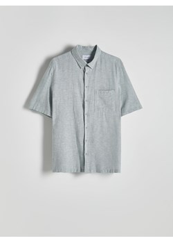 Reserved - Koszula regular z lnem - jasnozielony ze sklepu Reserved w kategorii Koszule męskie - zdjęcie 172652875