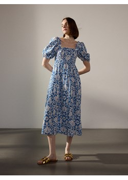 Reserved - Sukienka midi - niebieski ze sklepu Reserved w kategorii Sukienki - zdjęcie 172652975