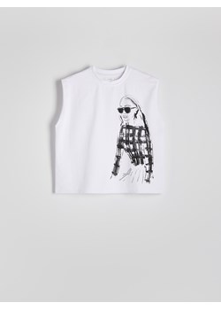 Reserved - Bluzka z printem - biały ze sklepu Reserved w kategorii Bluzki damskie - zdjęcie 172653206