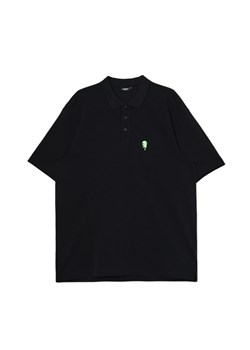 Cropp - Czarna koszulka polo - czarny ze sklepu Cropp w kategorii T-shirty męskie - zdjęcie 172654279
