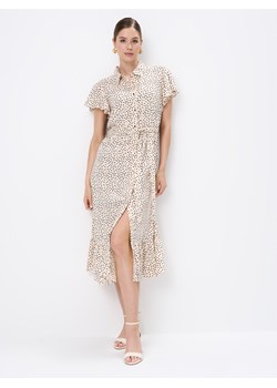 Mohito - Koszulowa sukienka midi - beżowy ze sklepu Mohito w kategorii Sukienki - zdjęcie 172654375