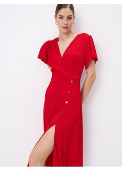 Mohito - Czerwona sukienka midi z kopertowym dekoltem - czerwony ze sklepu Mohito w kategorii Sukienki - zdjęcie 172654479