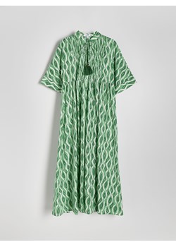 Reserved - Bawełniana sukienka - zielony ze sklepu Reserved w kategorii Sukienki - zdjęcie 172654637