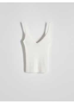 Reserved - Dzianinowy top - złamana biel ze sklepu Reserved w kategorii Bluzki damskie - zdjęcie 172654769