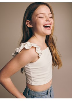 Reserved - Top z falbankami - złamana biel ze sklepu Reserved w kategorii Bluzki dziewczęce - zdjęcie 172654817
