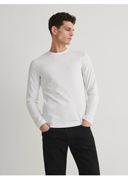 Reserved - Longsleeve slim fit - biały ze sklepu Reserved w kategorii T-shirty męskie - zdjęcie 172654845
