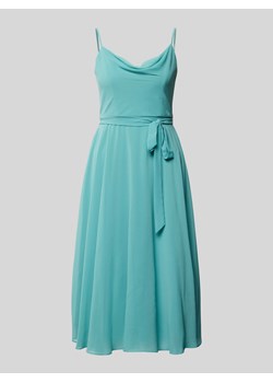 Sukienka koktajlowa o długości do kolan z wiązanym paskiem ze sklepu Peek&Cloppenburg  w kategorii Sukienki - zdjęcie 172656036