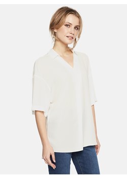 Luźna biała bluzka damska z rękawem do łokcia L'AF Leja ze sklepu Eye For Fashion w kategorii Bluzki damskie - zdjęcie 172656145