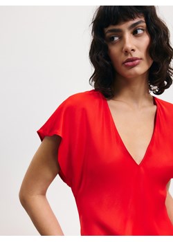 Reserved - Sukienka z wiskozy - czerwony ze sklepu Reserved w kategorii Sukienki - zdjęcie 172656685