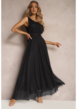 Czarna Koktajlowa Sukienka z Tiulowym Dołem Bez Rękawów Elastar ze sklepu Renee odzież w kategorii Sukienki - zdjęcie 172657188
