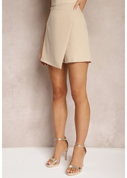 Jasnobeżowe Szorty Imitujące Spódnicę High Waist Nestafina ze sklepu Renee odzież w kategorii Szorty - zdjęcie 172657236