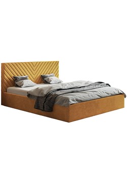 Musztardowe tapicerowane łóżko 160x200 - Nuvell 3X ze sklepu Edinos.pl w kategorii Łóżka i materace - zdjęcie 172661309