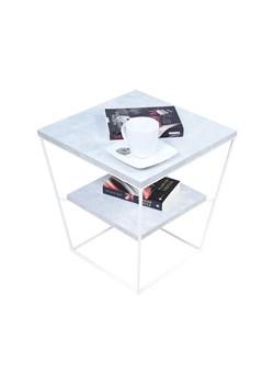 Kwadratowy stolik kawowy z półką beton - Arakin 5X ze sklepu Edinos.pl w kategorii Stoliki kawowe - zdjęcie 172661445