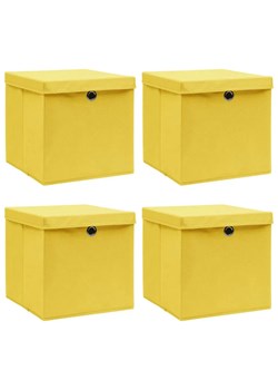 Żółty zestaw 4 pojemników składanych do przechowywania - Dazo 4X ze sklepu Edinos.pl w kategorii Pudełka i pojemniki - zdjęcie 172661488