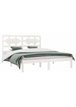 Białe dwuosobowe drewniane łóżko 160x200 - Satori 6X ze sklepu Edinos.pl w kategorii Łóżka i materace - zdjęcie 172661558