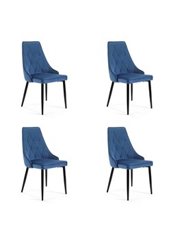 Welurowy komplet 4 krzeseł z pikowanym oparciem - Sageri 4X ze sklepu Edinos.pl w kategorii Krzesła - zdjęcie 172661629