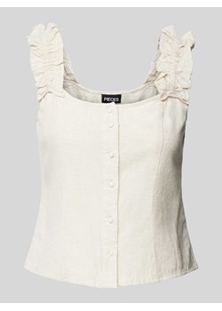 Top bluzkowy z listwą guzikową model ‘KAREN’ ze sklepu Peek&Cloppenburg  w kategorii Bluzki damskie - zdjęcie 172662267