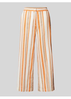 Spodnie materiałowe z szerokimi nogawkami i wzorem w paski ze sklepu Peek&Cloppenburg  w kategorii Spodnie damskie - zdjęcie 172662419