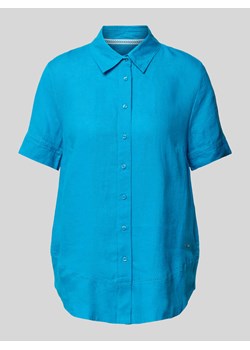 Bluzka lniana w jednolitym kolorze ze sklepu Peek&Cloppenburg  w kategorii Koszule damskie - zdjęcie 172662426