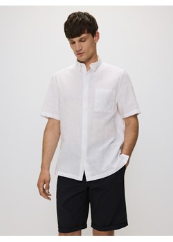 Reserved - Koszula regular z lnem - biały ze sklepu Reserved w kategorii Koszule męskie - zdjęcie 172663889
