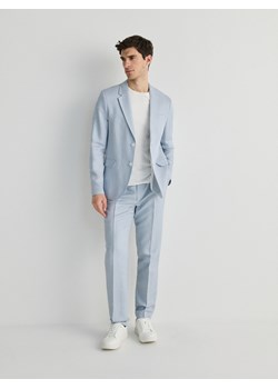 Reserved - Spodnie garniturowe z domieszką lnu - jasnoniebieski ze sklepu Reserved w kategorii Spodnie męskie - zdjęcie 172663895