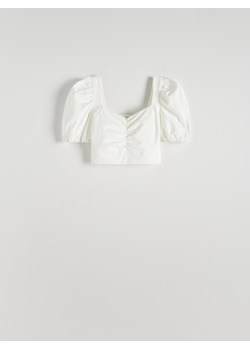 Reserved - Bluzka z bufkami - biały ze sklepu Reserved w kategorii Bluzki damskie - zdjęcie 172664237