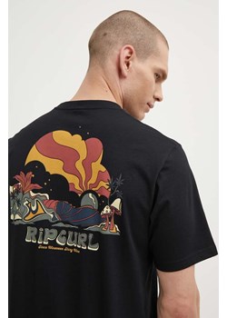 Rip Curl t-shirt bawełniany męski kolor czarny z nadrukiem ze sklepu ANSWEAR.com w kategorii T-shirty męskie - zdjęcie 172666417