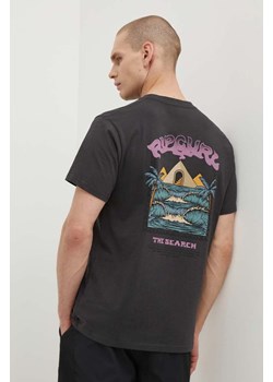 Rip Curl t-shirt bawełniany męski kolor czarny z nadrukiem ze sklepu ANSWEAR.com w kategorii T-shirty męskie - zdjęcie 172666426
