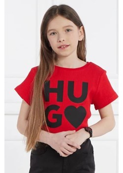 HUGO KIDS T-shirt | Regular Fit ze sklepu Gomez Fashion Store w kategorii Bluzki dziewczęce - zdjęcie 172720315