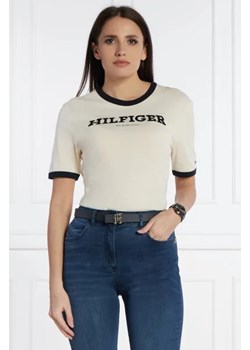 Tommy Hilfiger T-shirt MONOTYPE FLOCK | Regular Fit ze sklepu Gomez Fashion Store w kategorii Bluzki damskie - zdjęcie 172792559