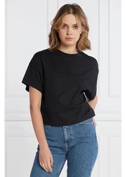 CALVIN KLEIN JEANS T-shirt EMBOSSED MONOLOGO | Oversize fit ze sklepu Gomez Fashion Store w kategorii Bluzki damskie - zdjęcie 172804986