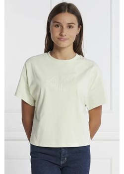 CALVIN KLEIN JEANS T-shirt EMBOSSED MONOLOGO | Oversize fit ze sklepu Gomez Fashion Store w kategorii Bluzki damskie - zdjęcie 172805677