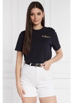 Tommy Hilfiger T-shirt GOLD BUTTON | Regular Fit ze sklepu Gomez Fashion Store w kategorii Bluzki damskie - zdjęcie 172814856