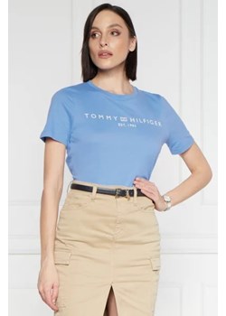 Tommy Hilfiger T-shirt REG CORP LOGO C-NK SS | Regular Fit ze sklepu Gomez Fashion Store w kategorii Bluzki damskie - zdjęcie 172815126
