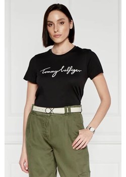 Tommy Hilfiger T-shirt REG C-NK SIGNATURE | Regular Fit ze sklepu Gomez Fashion Store w kategorii Bluzki damskie - zdjęcie 172818017