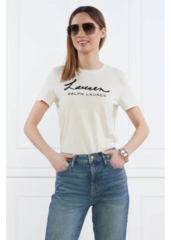 LAUREN RALPH LAUREN T-shirt KATLIN-SHORT SLEEVE-T-SHIRT | Slim Fit ze sklepu Gomez Fashion Store w kategorii Bluzki damskie - zdjęcie 172827606