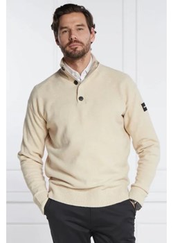 Calvin Klein Sweter LYCRA BLEND BUTTON QUARTER ZIP | Regular Fit | z dodatkiem wełny ze sklepu Gomez Fashion Store w kategorii Swetry męskie - zdjęcie 172840395