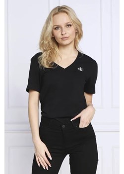 CALVIN KLEIN JEANS T-shirt MICRO MONOLOGO | Slim Fit ze sklepu Gomez Fashion Store w kategorii Bluzki damskie - zdjęcie 172856327