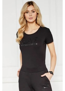 EA7 T-shirt | Regular Fit | stretch ze sklepu Gomez Fashion Store w kategorii Bluzki damskie - zdjęcie 172868337