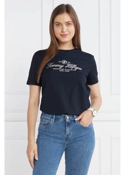 Tommy Hilfiger T-shirt REG HILFIGER SCRIPT C-NK SS | Regular Fit ze sklepu Gomez Fashion Store w kategorii Bluzki damskie - zdjęcie 172875376