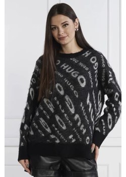 HUGO Sweter Sidimmer | Loose fit | z dodatkiem wełny ze sklepu Gomez Fashion Store w kategorii Swetry damskie - zdjęcie 172905976