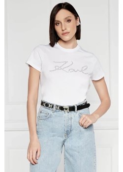 Karl Lagerfeld T-shirt rhinestone | Regular Fit ze sklepu Gomez Fashion Store w kategorii Bluzki damskie - zdjęcie 172911665