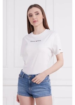 Tommy Jeans T-shirt SERIF LINEAR | Regular Fit ze sklepu Gomez Fashion Store w kategorii Bluzki damskie - zdjęcie 172912187