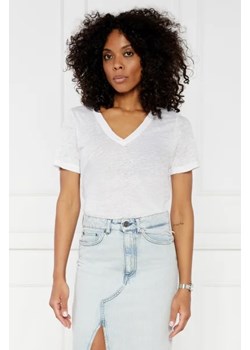 Calvin Klein Lniany t-shirt | Regular Fit ze sklepu Gomez Fashion Store w kategorii Bluzki damskie - zdjęcie 172923256