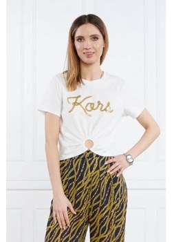 Michael Kors T-shirt KORS LOGO | Regular Fit ze sklepu Gomez Fashion Store w kategorii Bluzki damskie - zdjęcie 172924348