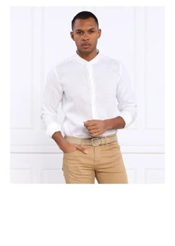 BOSS BLACK Lniana koszula H-HANK-standup-214 | Slim Fit ze sklepu Gomez Fashion Store w kategorii Koszule męskie - zdjęcie 172926697