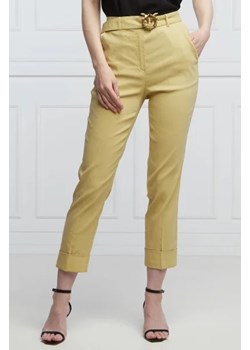 Pinko Lniane spodnie z paskiem PLAZA | Regular Fit ze sklepu Gomez Fashion Store w kategorii Spodnie damskie - zdjęcie 172950319