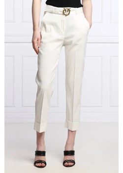 Pinko Lniane spodnie z paskiem PLAZA | Regular Fit ze sklepu Gomez Fashion Store w kategorii Spodnie damskie - zdjęcie 172950648