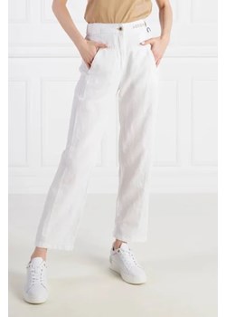 Aeronautica Militare Spodnie | Straight fit | z dodatkiem lnu ze sklepu Gomez Fashion Store w kategorii Spodnie damskie - zdjęcie 172995297